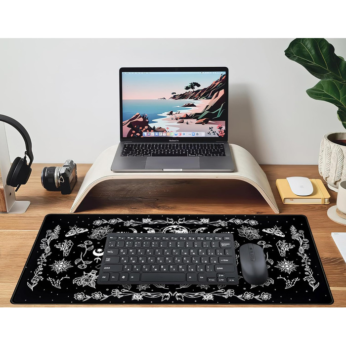 Килимок для миші Moon Mushroom Gaming XXL 80x40 см, Чорно-білий, Готичний, для ігор