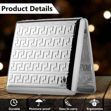 Металеве етоле для сигарет 84 мм, King Size, RFID захист, сріблястий лабіринт
