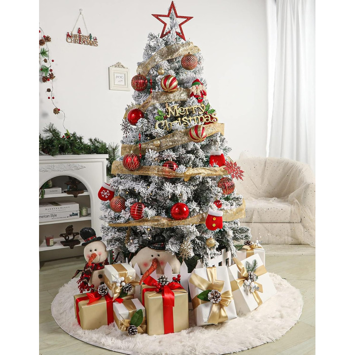 Шарм-кулі для ялинки Shareconn, 80 мм, набір 12 шт. - безпечні, декоративні, червоно-золоті