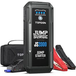 TOPDON JS3000 Powerbank для запуску двигуна: Jump Starter для авто до 9л бензину та 7л дизеля, 24000mAh (2500A), LED, Eva-сумка