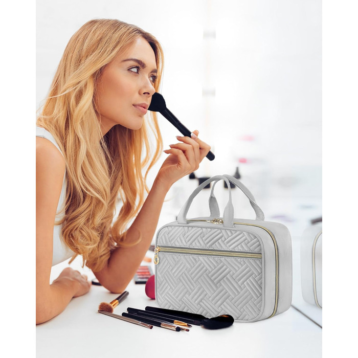 Чоловіча/Жіноча косметичка OVEVOOK водонепроникна, велика, з гачками, для подорожей (Світло-сіра, M)