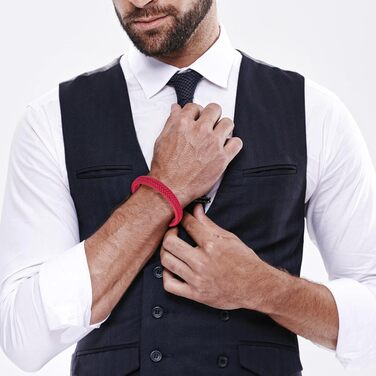 Чоловічий шкіряний браслет Armand, 21 см. Чорний, зелений, червоний, білий. Ідеальний подарунок на День батька.