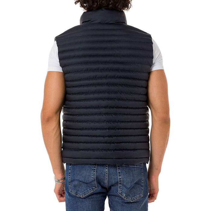 Чоловіча вітрозахисна куртка Redbridge з коміром-худи, модель Bubble Vet, чорна (M, темно-синій)