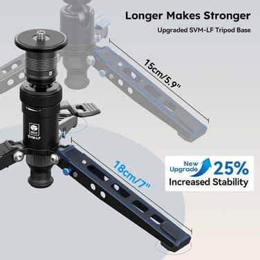 SIRUI Монопод з вуглецевого волокна з системою швидкого кріплення | 165см, професійний, 3-в-1, вантажопідйомність 10кг, для DSLR та відео (SVM-LF)