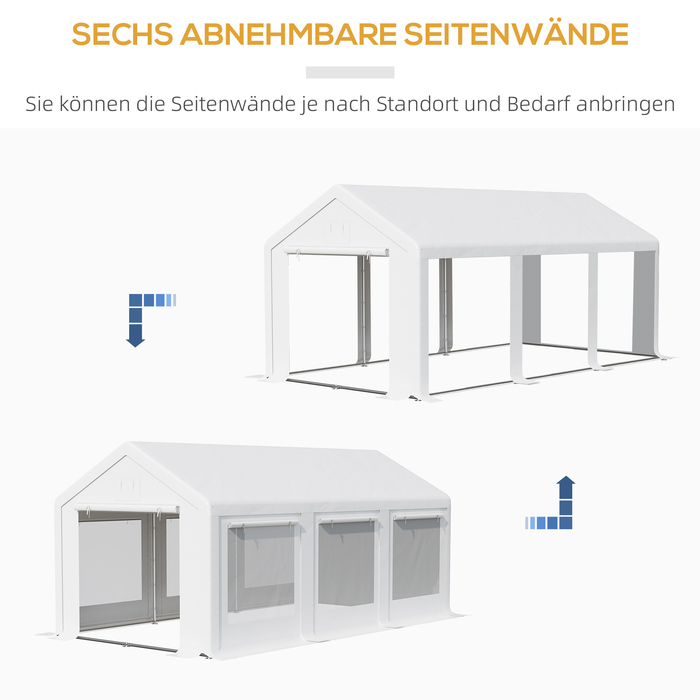 Outsunny Large Party Tent 6x3m with Removable Side Walls and Windows for Outdoor Events, Waterproof and Sturdy