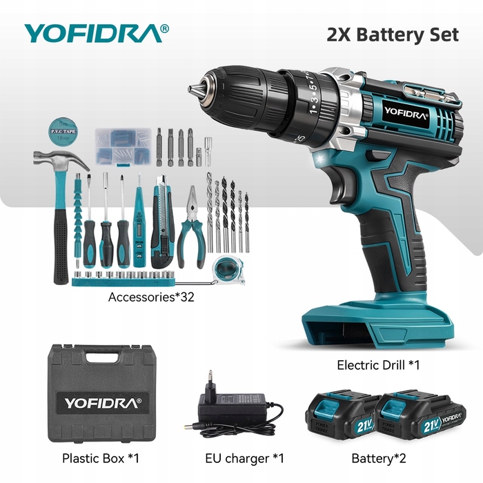 Акумуляторний шуруповерт ONEVAN 21V, sku007300_1