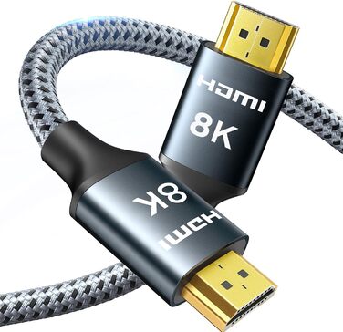 ARISKEEN HDMI 2.1 Кабель 8K, 7.5м, 48Gbps, Nylon, Підтримка 8K@60Hz, 4K@120Hz, сумісний з PS5/4, TV, монітором, Blu-ray, Soundbar, DVD, ноутбуком