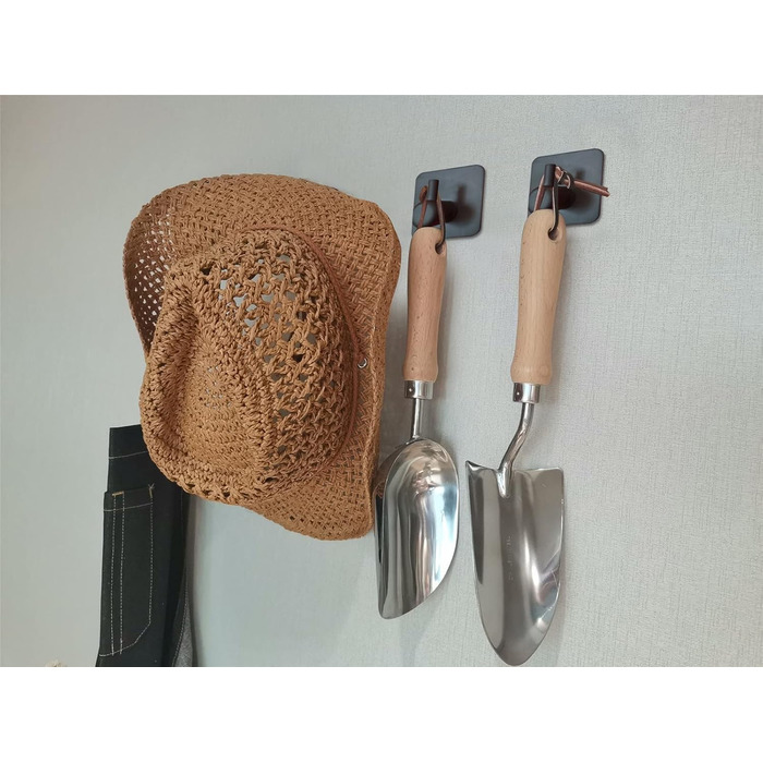 Набір гачків для рушників 6 шт. самоклеючі, з нержавіючої сталі, без свердління, для ванної, туалету, кухні, офісу (чорний)