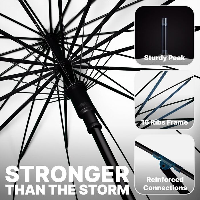 Гольф-парасолька Royal Walk XXL 120см для 2 особи, автоматична, вітростійка, з дерев'яною ручкою