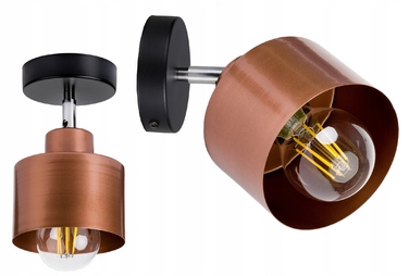 Регульований настінний світильник-бра в стилі лофт, метал, мідь