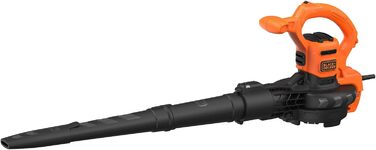 Електричний садовий пилосос-воздуходувка Black+Decker 3-в-1 BEBLV290, 2900 Вт, з подрібнювачем, 315 км/год, 55 л мішок-рюкзак, для терас, доріжок, під'їздів
