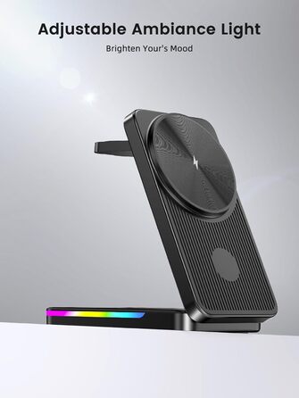 Магнітна зарядна станція 3-в-1 для Samsung Galaxy S26 Ultra, S25, Z Fold 7, Z Flip 7, Galaxy Watch Ultra 8/7/6 та Buds Pro 3 - бездротова, складна, чорна