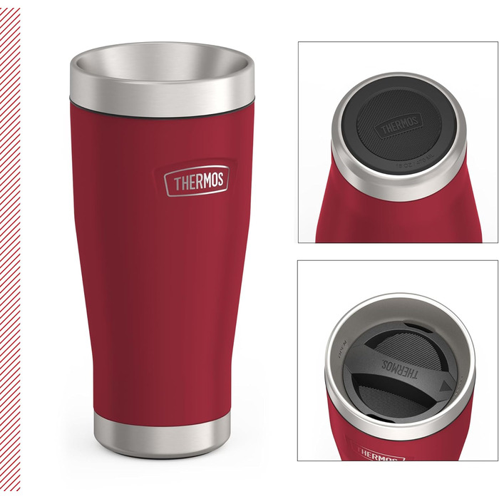 Термос ICON MUG 0,47л, темно-сірий/графітовий матовий, керамічний термос-чашка 470мл, термокружка для кави з нержавіючої сталі, ізотермічна кружка, 7 годин гаряче / 22 години холодне, придатна для миття в посудомийній машині, абсолютно герметична, без BPA