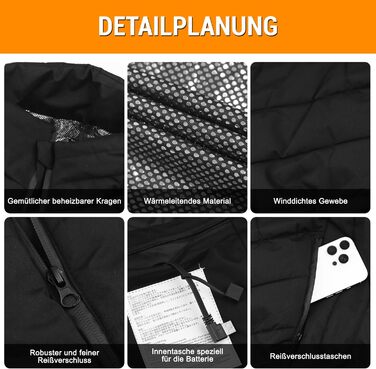 Степова жилетка Weste Daunenweste чорного кольору, розмір XXL