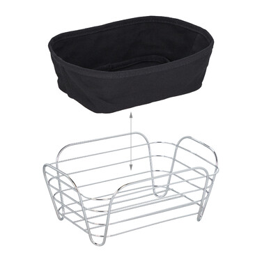 Relaxdays Bread Box Metal with Fabric Insert