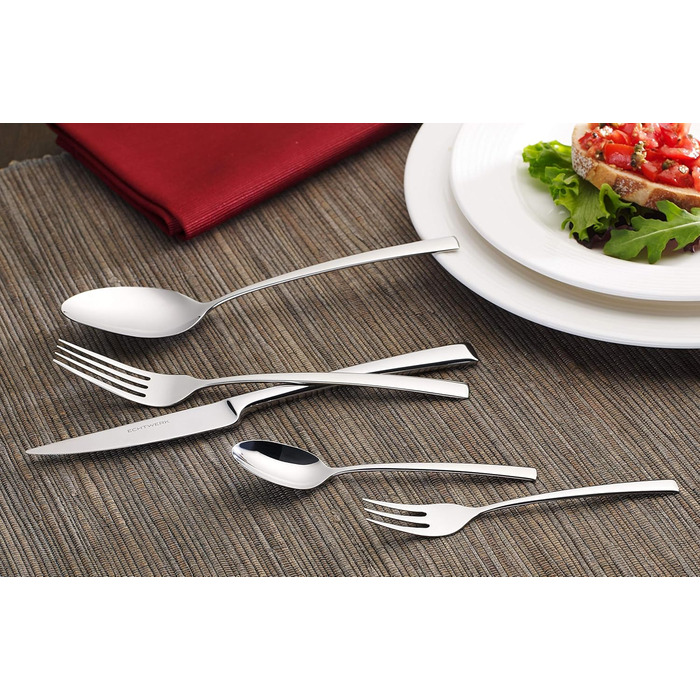ECHTWERK Avelino Flatware Set, Silver Edition, 20-Piece, Dinner Set for up to 4 People, Stainless Steel 18/10, High-Gloss, High-Quality Cutlery Set, for Dining Table, Table Decoration for Weddings & Festive Tables
