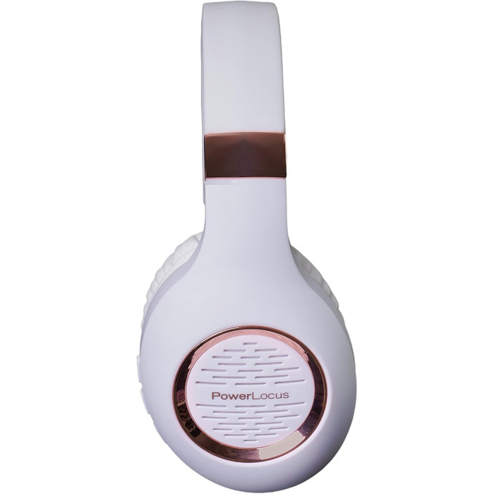 Навушники PowerLocus Bluetooth Over-Ear з мікрофоном, бездротові, складні, Hi-Fi стерео, глибокий бас, для телефону, планшета, ПК (Золотий Рожевий/Білий)