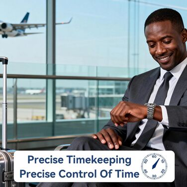 MEGALITH Чоловічий годинник з нержавіючої сталі, Хронограф, Водостійкий, Аналоговий годинник для чоловіків, Бізнес-дизайн, Календар, Світіння (B-silver)