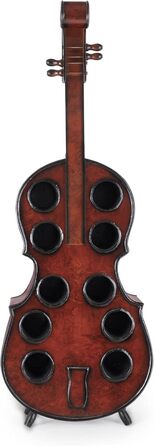 Stradivino Wine Rack for 10 Bottles - Wooden Wine Stand with Vintage Look - Handmade Cello Bottle Rack - Bottle Stand 135 cm High - Retro Wine Bottle Holder