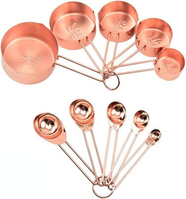 10-Piece Stainless Steel Measuring Spoon and Cup Set, Baking Tools, Coated Measuring Spoon, Kitchen Utensils
