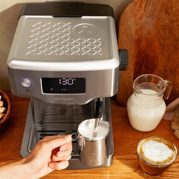 Кавоварка Cecotec Power Espresso 20 Barista Compact, 1465 Вт, 20 бар, термоблок, з парогенератором, 2 чашки, знімний резервуар 1,8 л, підігрів чашок