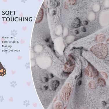 М'яка ковдра для собак та котів BVAGSS 6 шт. (60 x 40 см, сірий) - тепла флісова ковдра для маленьких та середніх тварин