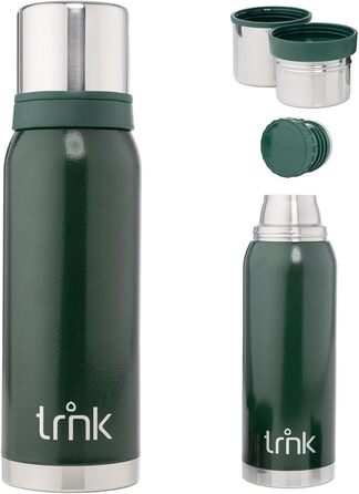 Термос Outdoor Arktis 2 - 1200 мл, нержавіюча сталь, BPA-free, 32 год, 2 стаканчики, для активного відпочинку, зелений