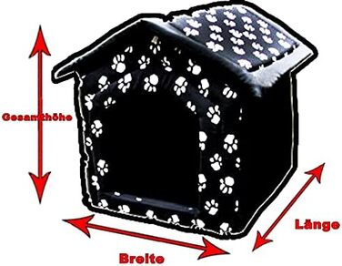 Будка для собак R.G. з ліжком та ковдром, сірого кольору (47x44x48 см)