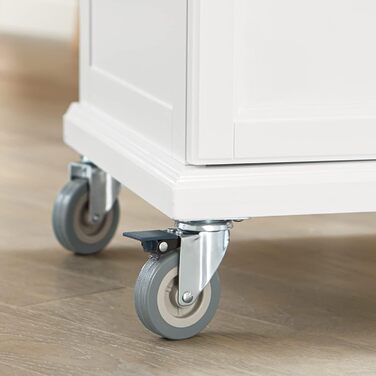 SoBuy Kitchen Trolley with Wheels - Kitchen Island with Countertop, Rolling Cart