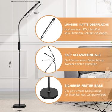 LED лампа настільна для роботи та навчання, 15 режимів, денне світло, 1000LM, регулювання яскравості, багато кольорів