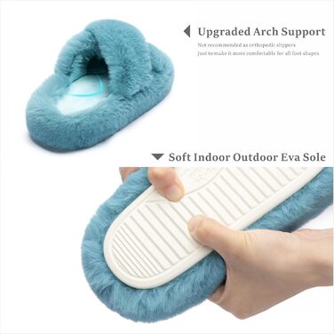 Жіночі домашні тапочки Chantomoo з піною пам'яті, м'які, з штучним хутром, зручні сліпони для дому та спальні, подарунок (42/43 EU, Зелений хрест)