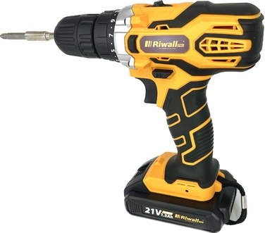 Акумуляторний шуруповерт Riwall 21,6 В, 2x1,5 Аг, 55 Нм, у кейсі