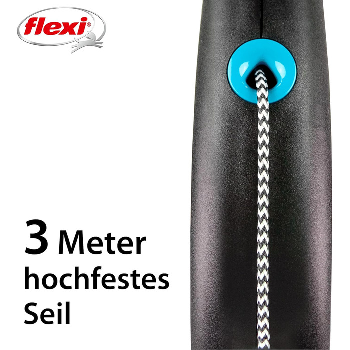 Flexi Roll-Leine Design S, 5 м, для собак до 12 кг (Чорний/Синій)