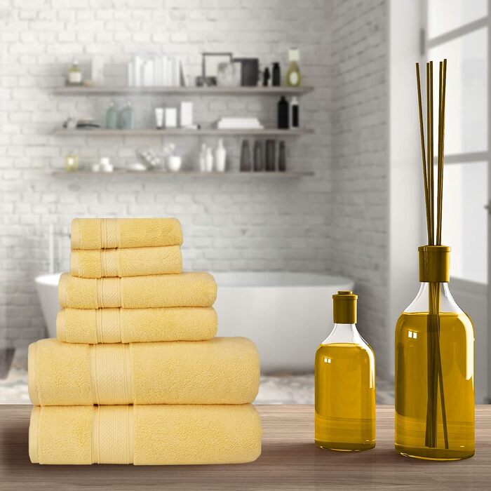 Набір розкішних рушників для ванної NOVA Luxury Linen, турецька бавовна, готельна якість, сірий колір (6 предметів)