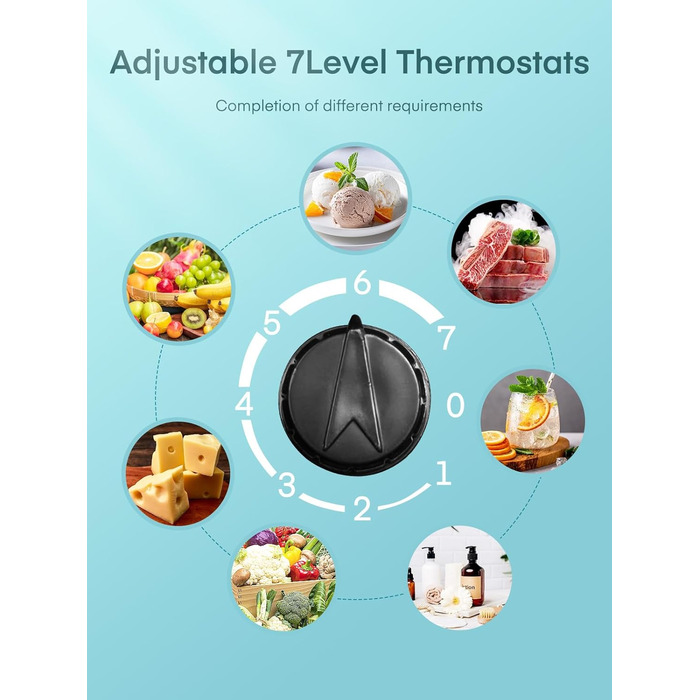 Міні холодильник 46 л з відділенням для льоду, тиха робота 42 дБ, регулювання температури, для кухні, офісу, спальні, готелів та маленьких квартир (колір нержавіюї сталі)