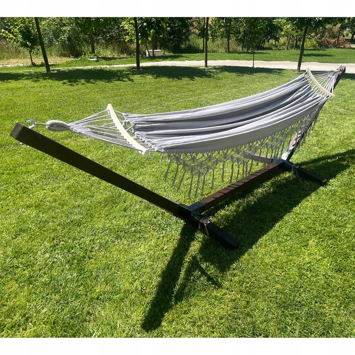 Гамак з стійкою Comfort Zone, коричневий, навантаження до 200 кг, 330 x 150 см