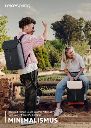 Чоловічий та жіночий рюкзак з матового шкірозамінника з відділенням для ноутбука 15,6