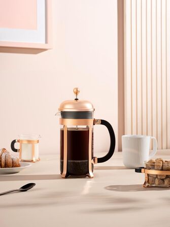 Bodum Kaffeebereiter: Бразова кавоварка з боросилікатного скла, коричнева, 34 oz (1 л), з мідною колбою