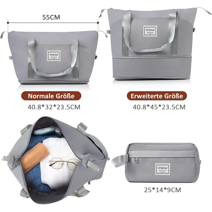 Набір валіз Merax 3 шт. з ABS-пластику, з колесами та TSA-замком, сіро-зелений (5 шт., сірий)