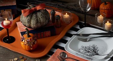 Corelle Tafelservice 18 предметів, чорно-білий, для 6 осіб, стійкий до сколів, включає тарілки (26 см, 17 см)