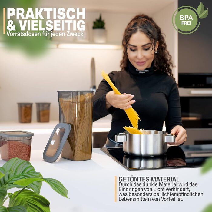 Набір контейнерів для зберігання продуктів з кришкою (12 шт.) – герметичні, кутові, BPA-free. Ідеально для борошна, мюслі, цукру. Органайзери для кухні