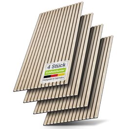 Акустичні панелі Juskys для стін, набір 4 шт (2,88 м²), 120x60 см, шумопоглинаючі декоративні панелі від луни та шуму, колір Дуб (Світлий натуральний дуб)