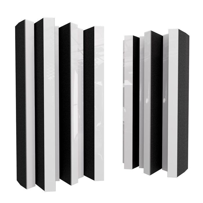 Набір акустичних диффузорів Arto-HALF 2D (2 шт.), 50 x 50 см, білий глянцевий пластик — панелі для звукопоглинання та шумоізоляції