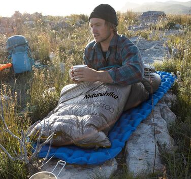 Спальний мішок Naturehike 4 сезони, Mumienschlafsack, зимовий, водовідштовхуючий, компактний, для кемпінгу, подорожей, відпочинку на природі (сірий L)