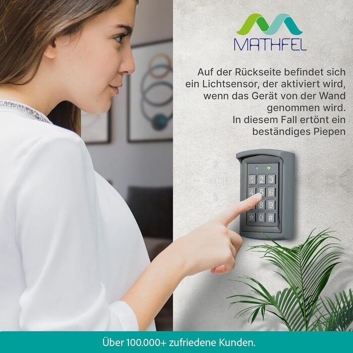 Розумний електронний замок MATHFEL із кодовою панеллю та RFID, для вхідних дверей, зовнішній, IP66, автоматичний доступ