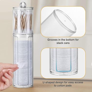 Органайзер для ватних дисків та ватних паличок з кришкою, для туалетного столика, ванної кімнати, спальні