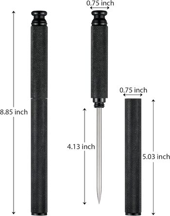 Stainless steel ice pick with safety cover, pick tool for breaking ice, non-slip grip for easy handling (black)