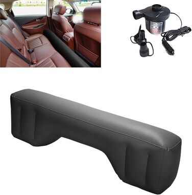 Надувний матрац для авто, чорний, з двома подушками та насосом. Підходить для кемпінгу, відпочинку та тематичних вечірок на природі. Чудовий подарунок друзям.