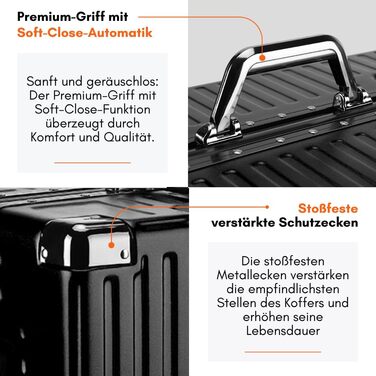 Чорний валіза it-Go з алюмінієвим каркасом, великий, на 4 колесах, ручна поклажа, для подорожей