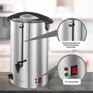 ProfiCook® Hot Beverage Machine with 7L Tank Capacity | Mulled Wine Cooker with high-quality stainless steel housing | for heating and keeping warm | Punch cooker for mulled wine, tea & coffee | PC-HGA 1196